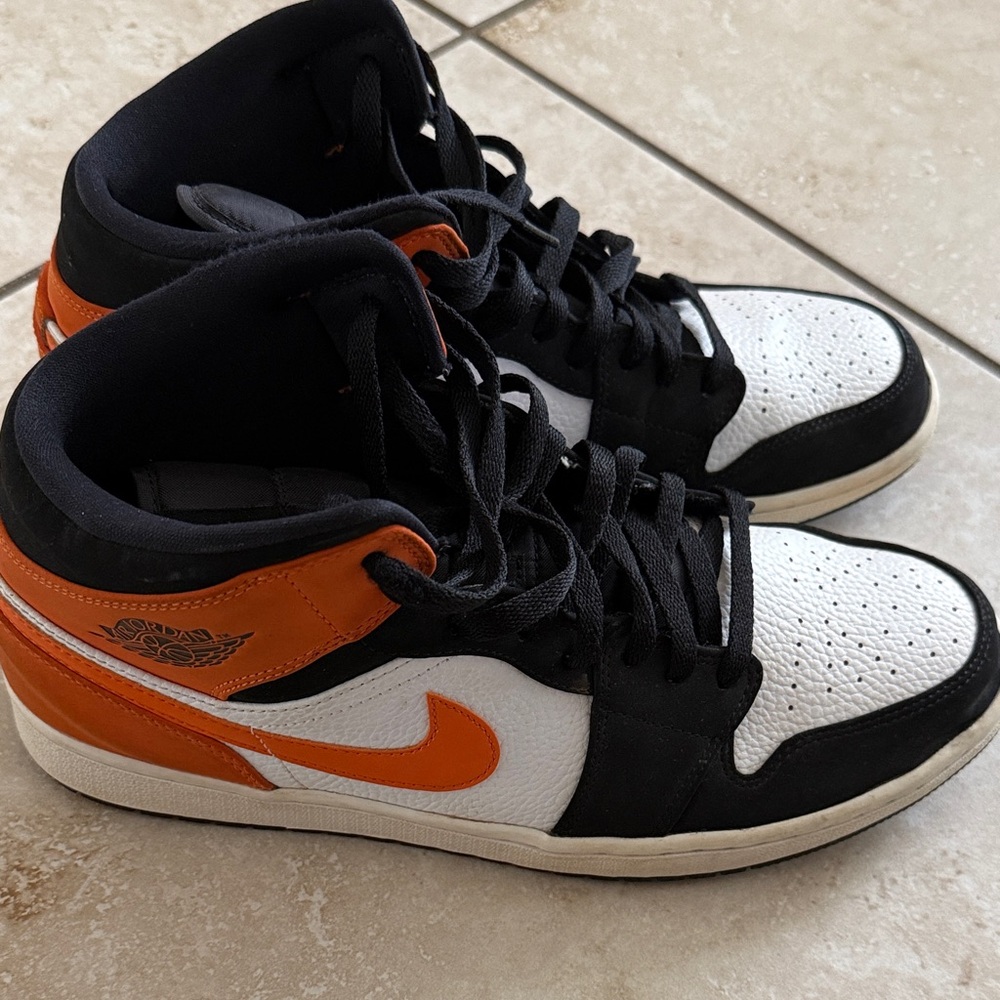 Nike Black, White & Orange High-Top Sneakers